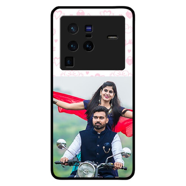 Vivo X80 Pro 5G Custom Glass Mobile Case - Pink Flying Heart Design