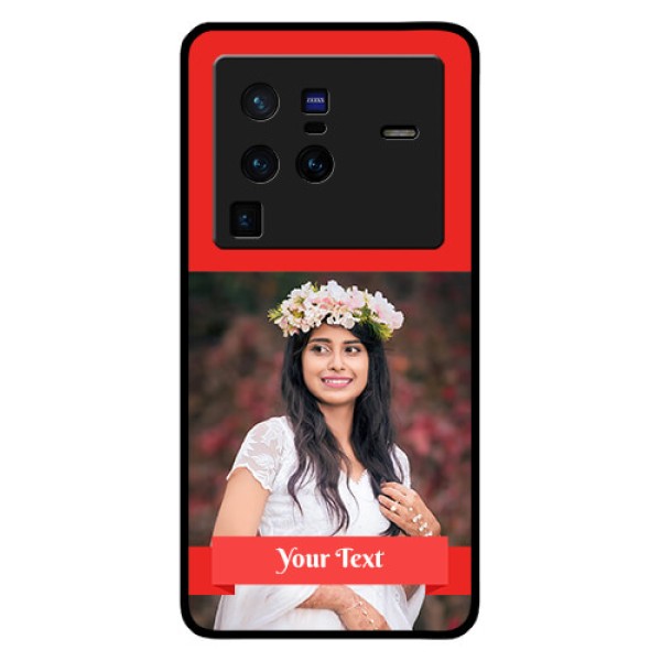 Vivo X80 Pro 5G Custom Glass Phone Case - Simple Red Color Design