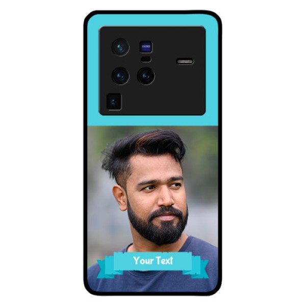 Vivo X80 Pro 5G Personalized Glass Phone Case - Simple Blue Color Design