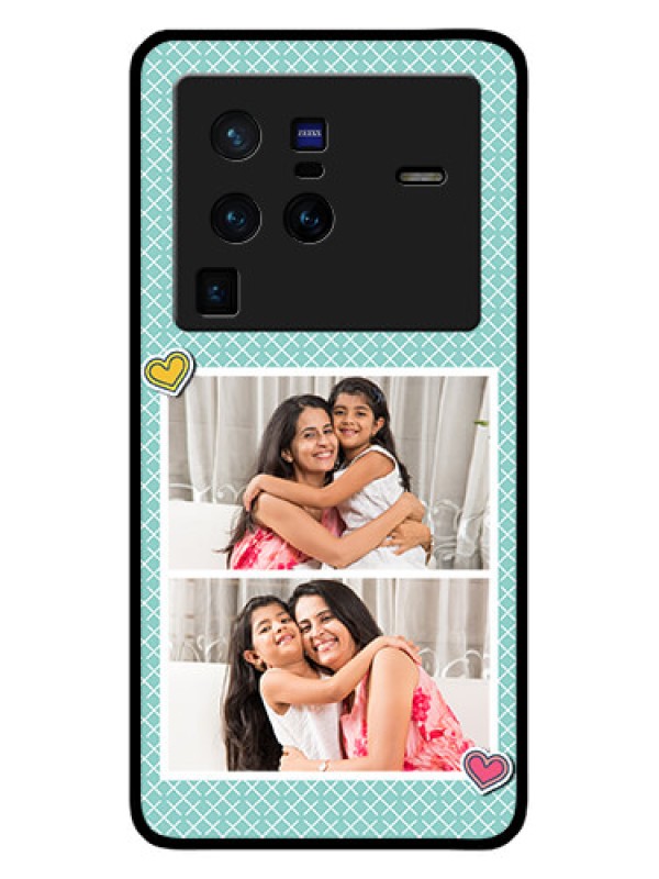 Custom Vivo X80 Pro 5G Custom Glass Phone Case - 2 Image Holder with Pattern Design