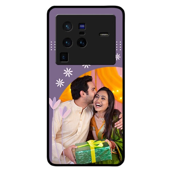 Vivo X80 Pro 5G Custom Glass Mobile Case - Lavender flowers design