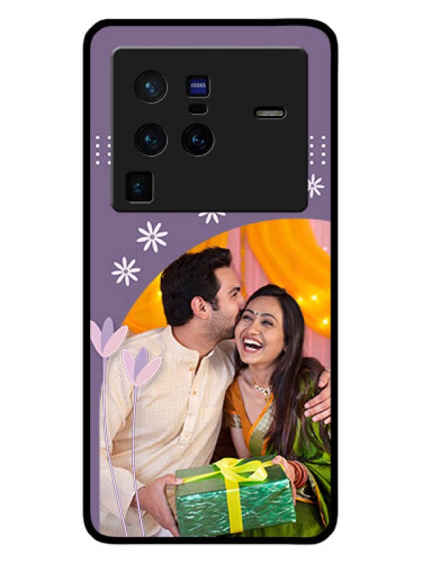 Custom Vivo X80 Pro 5G Custom Glass Mobile Case - Lavender flowers design