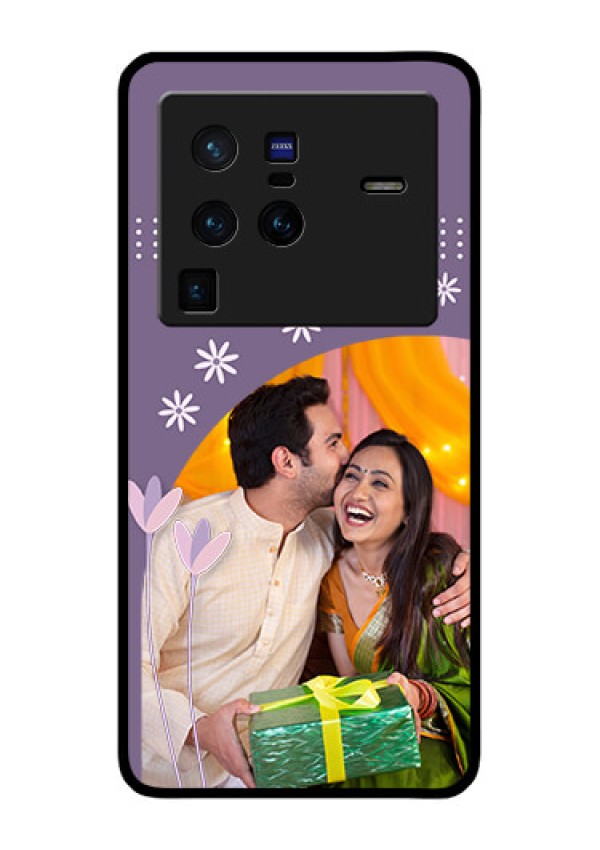 Vivo X80 Pro 5G Custom Glass Mobile Case - Lavender flowers design