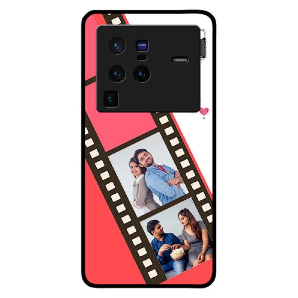 Vivo X80 Pro 5G Personalized Glass Phone Case - 3 Image Holder with Film Reel Vivo X80 Pro 5G Personalized Glass Phone Case - 3 Image Holder with Film Reel