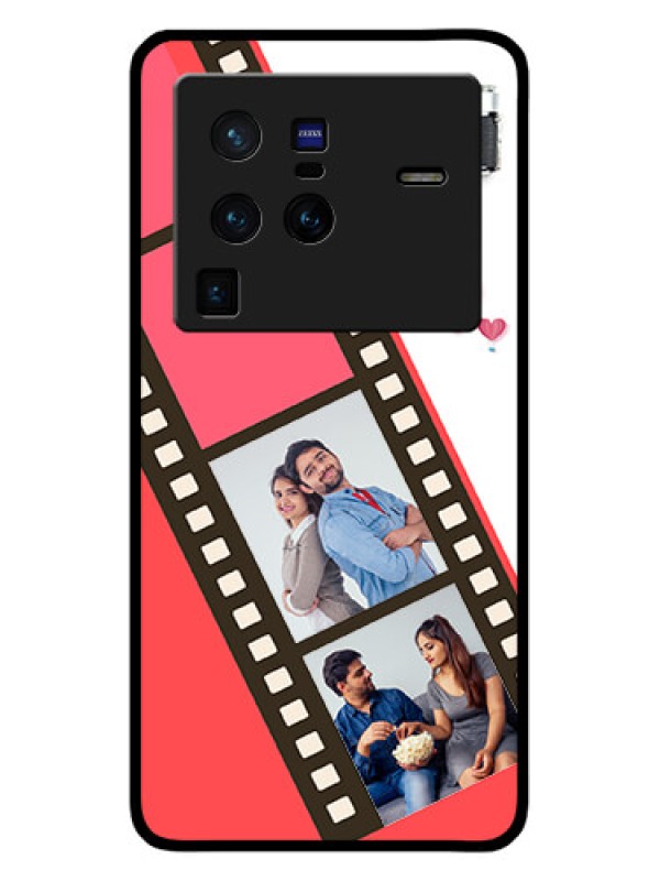 Custom Vivo X80 Pro 5G Personalized Glass Phone Case - 3 Image Holder with Film Reel