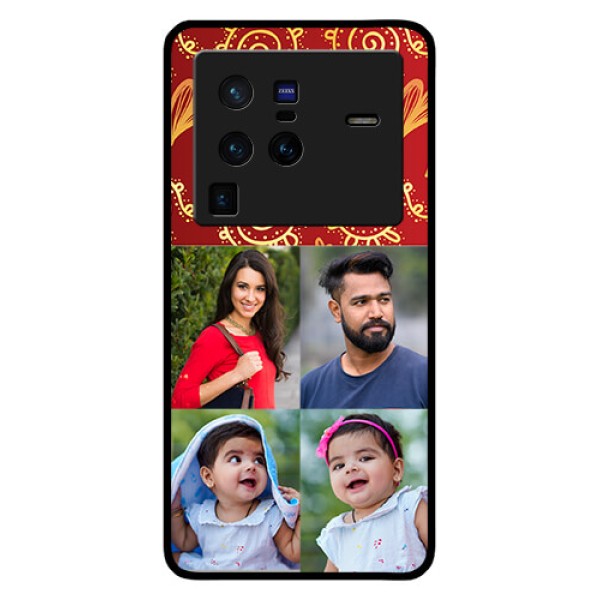 Vivo X80 Pro 5G Photo Printing on Glass Case - 4 Image Traditional Design