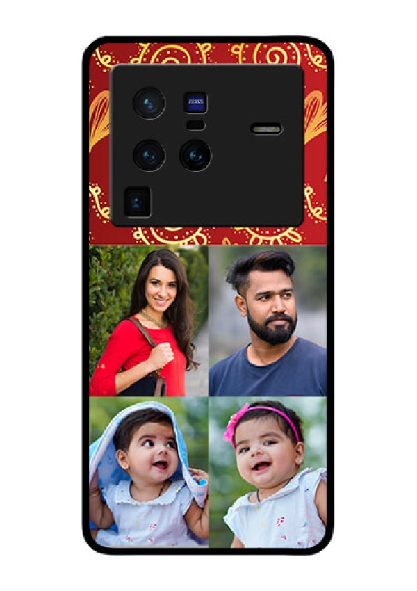 Vivo X80 Pro 5G Photo Printing on Glass Case - 4 Image Traditional Design