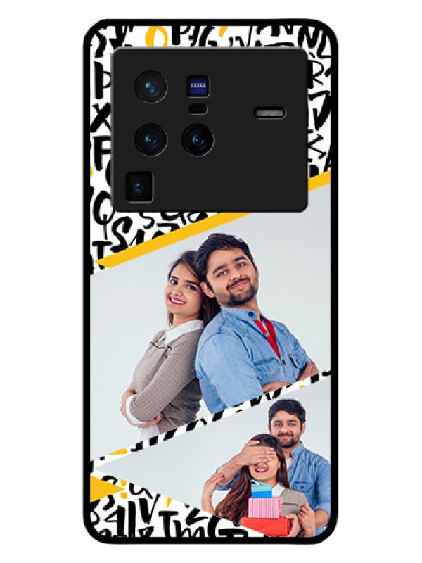 Custom Vivo X80 Pro 5G Custom Glass Mobile Case - Letters Pattern Design