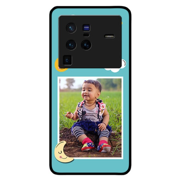Vivo X80 Pro 5G Personalized Glass Phone Case - Smiley Kids Stars Design
