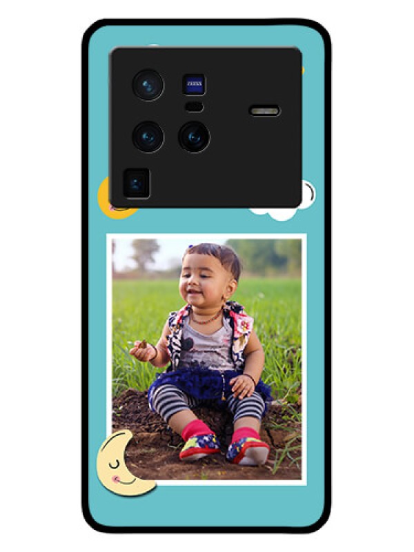 Custom Vivo X80 Pro 5G Personalized Glass Phone Case - Smiley Kids Stars Design