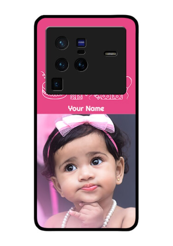 Vivo X80 Pro 5G Photo Printing on Glass Case - with Birthday Line Art Design