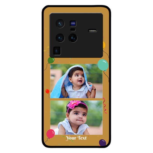 Vivo X80 Pro 5G Personalized Glass Phone Case - Image Holder with Birthday Celebrations Design
