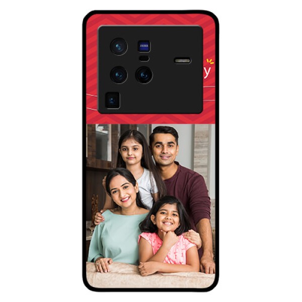 Vivo X80 Pro 5G Personalized Glass Phone Case - Happy Family Design