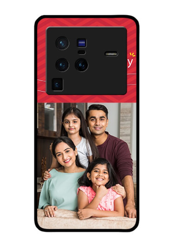 Vivo X80 Pro 5G Personalized Glass Phone Case - Happy Family Design