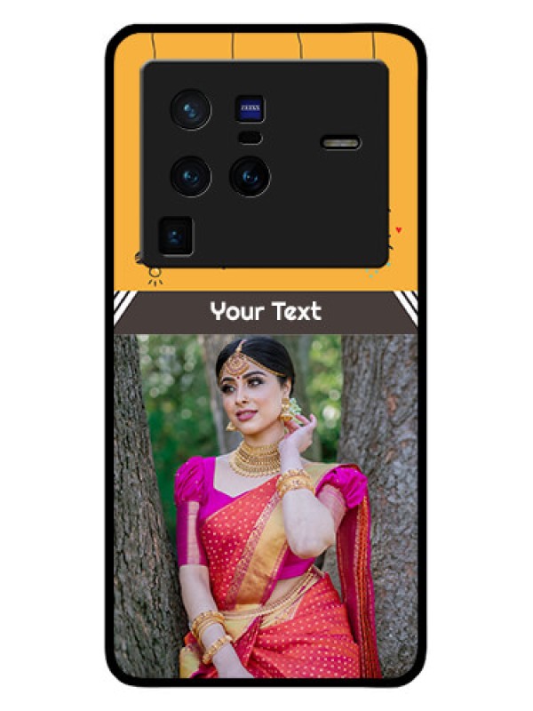 Custom Vivo X80 Pro 5G Custom Glass Mobile Case - with Family Picture and Icons