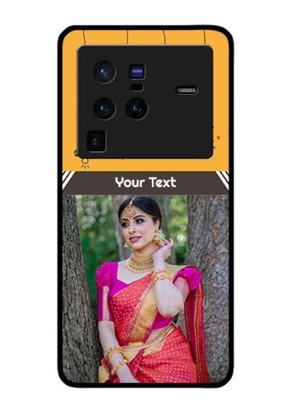 Vivo X80 Pro 5G Custom Glass Mobile Case - with Family Picture and Icons