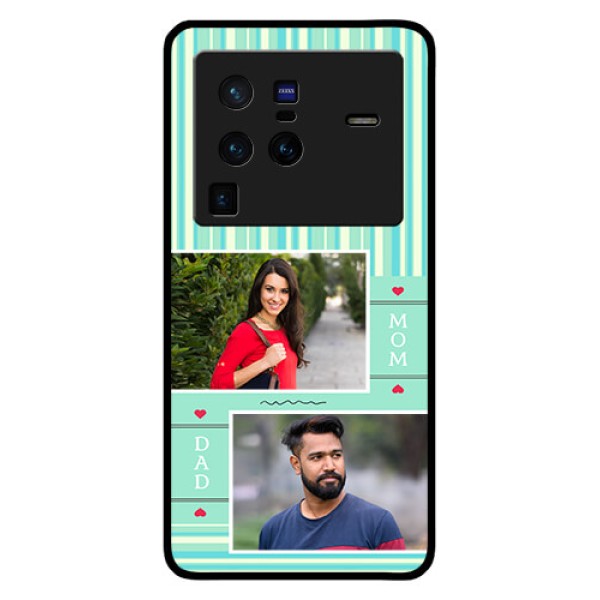 Vivo X80 Pro 5G Custom Glass Phone Case - Mom & Dad Pic Design