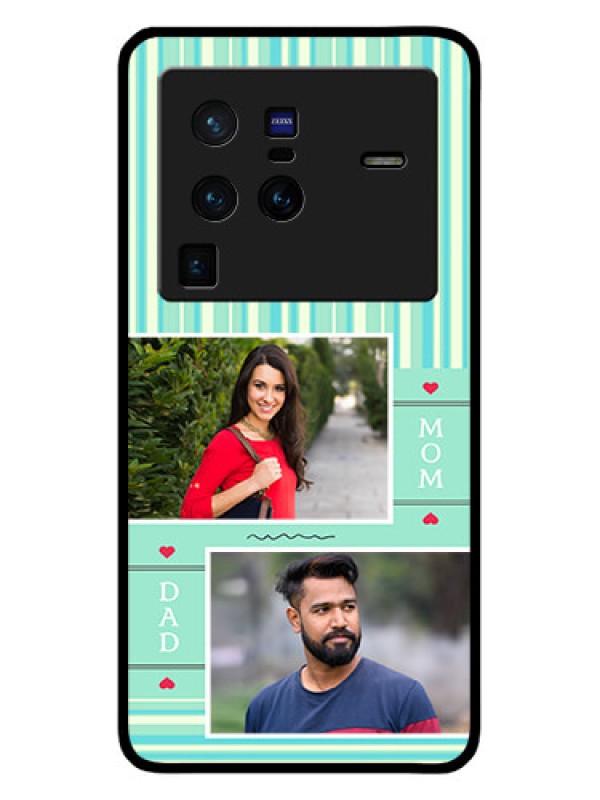 Custom Vivo X80 Pro 5G Custom Glass Phone Case - Mom & Dad Pic Design
