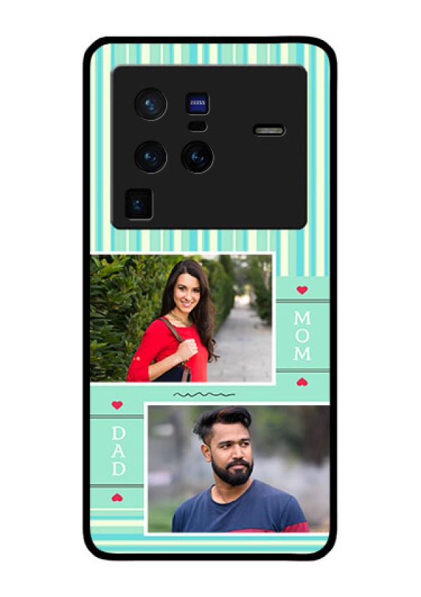 Vivo X80 Pro 5G Custom Glass Phone Case - Mom & Dad Pic Design