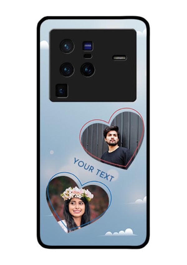 Vivo X80 Pro 5G Custom Glass Mobile Case - Blue Color Couple Design
