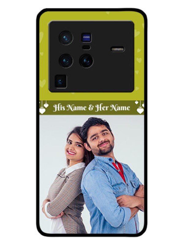 Custom Vivo X80 Pro 5G Custom Glass Phone Case - You & Me Heart Design