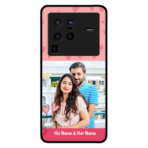Vivo X80 Pro 5G Personalized Glass Phone Case - Love Design Peach Color
