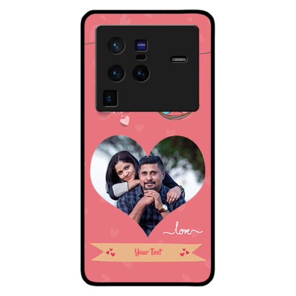 Vivo X80 Pro 5G Personalized Glass Phone Case - Peach Color Love Design