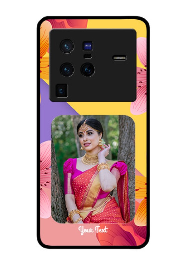 Vivo X80 Pro 5G Custom Glass Mobile Case - 3 Image With Vintage Floral Design