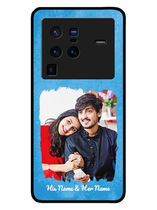 Custom Vivo X80 Pro 5G Custom Glass Phone Case - Blue Color Vintage Design