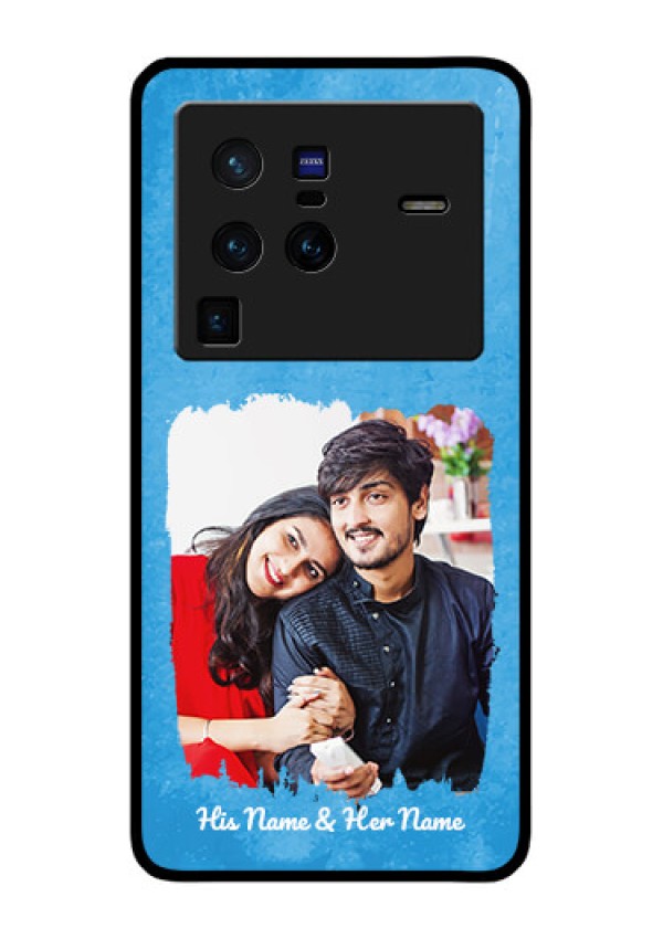 Vivo X80 Pro 5G Custom Glass Phone Case - Blue Color Vintage Design