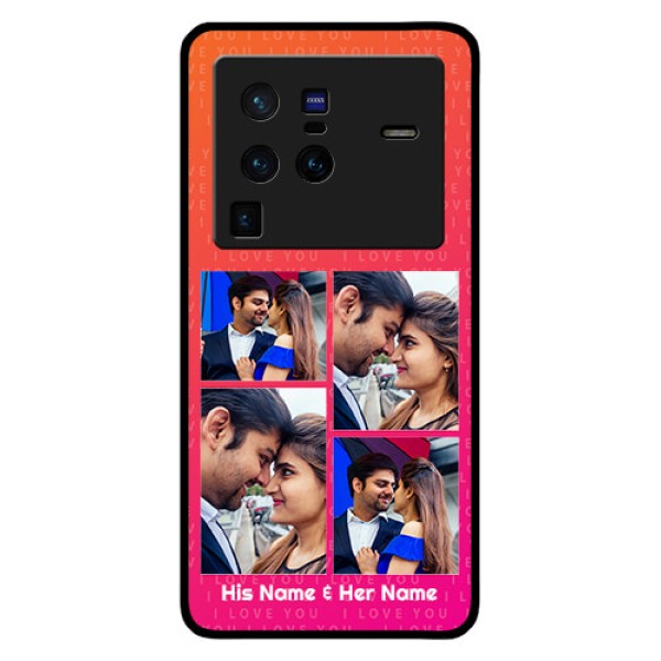 Vivo X80 Pro 5G Custom Glass Phone Case - I Love You Pink Design