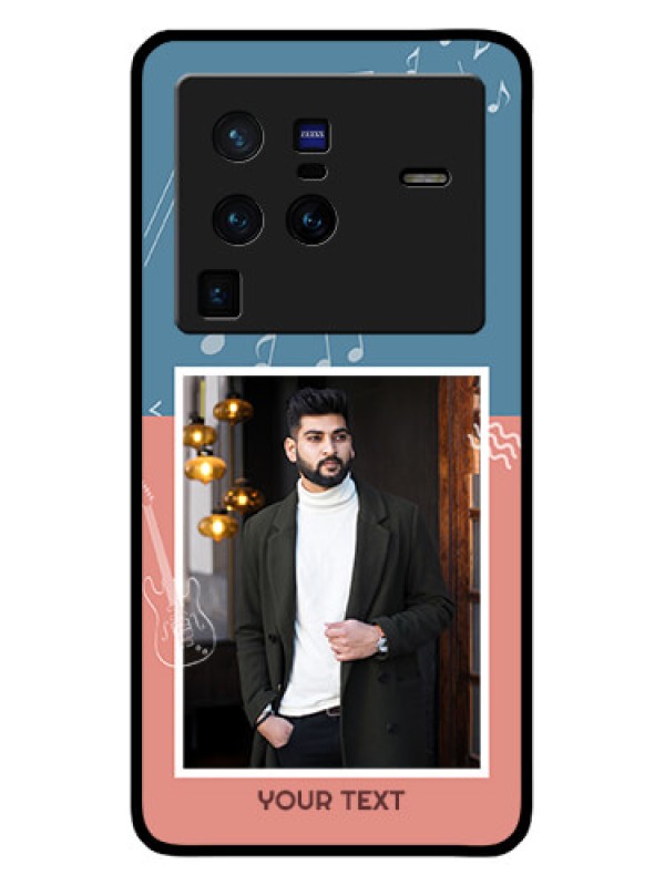 Custom Vivo X80 Pro 5G Photo Printing on Glass Case - with Color Musical Note Design