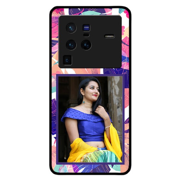 Vivo X80 Pro 5G Custom Glass Mobile Case - Abstract Floral Design