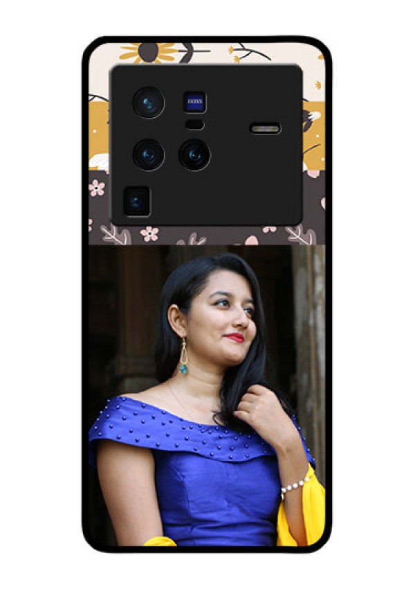 Vivo X80 Pro 5G Custom Glass Phone Case - Stylish Floral Design