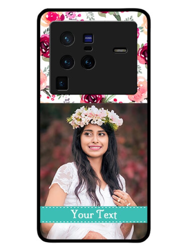 Custom Vivo X80 Pro 5G Custom Glass Phone Case - Watercolor Floral Design