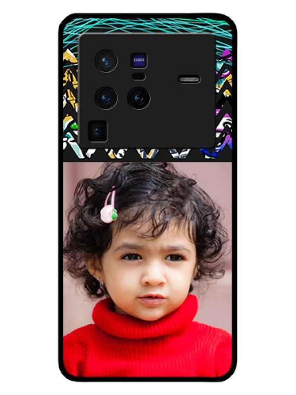 Custom Vivo X80 Pro 5G Personalized Glass Phone Case - Neon Abstract Design