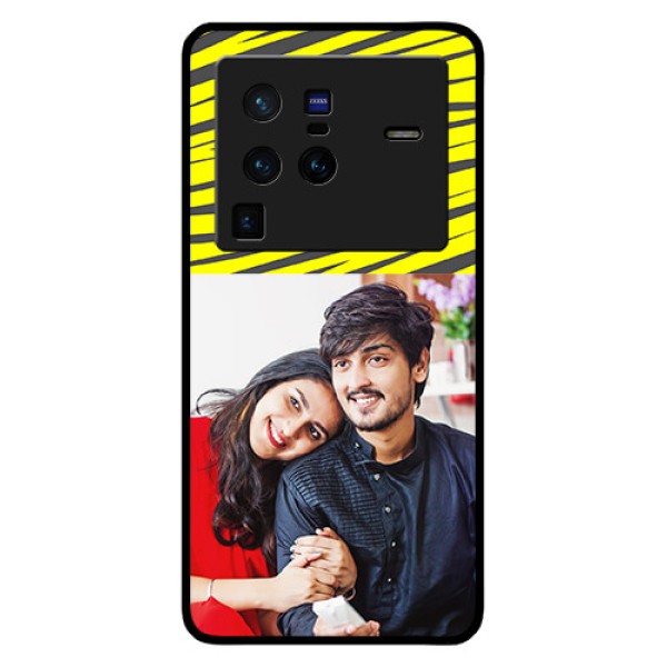Vivo X80 Pro 5G Photo Printing on Glass Case - Yellow Abstract Design