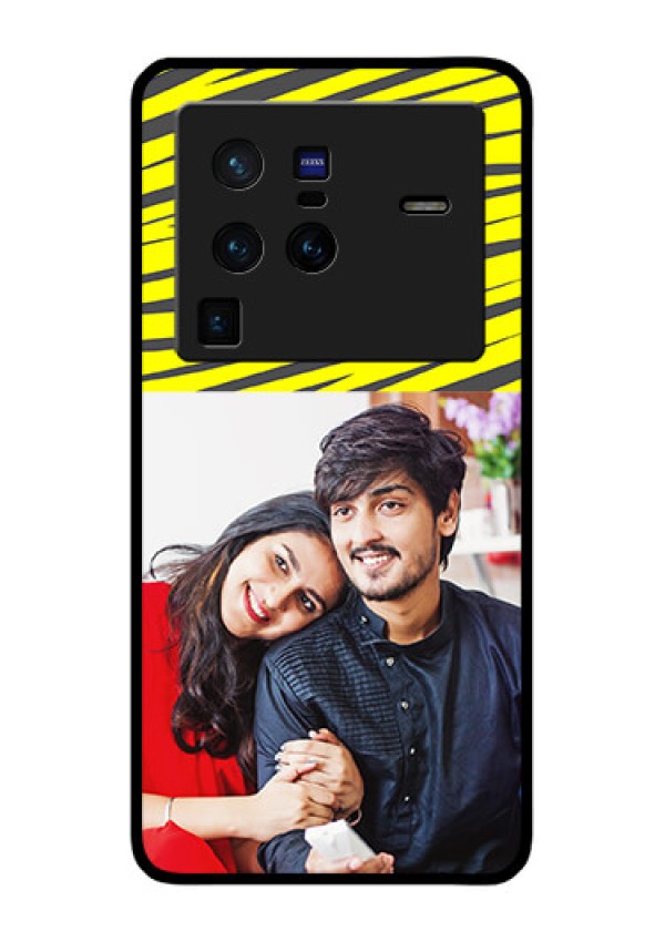 Vivo X80 Pro 5G Photo Printing on Glass Case - Yellow Abstract Design