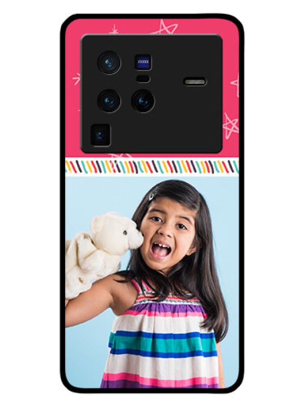 Custom Vivo X80 Pro 5G Personalized Glass Phone Case - Line art design