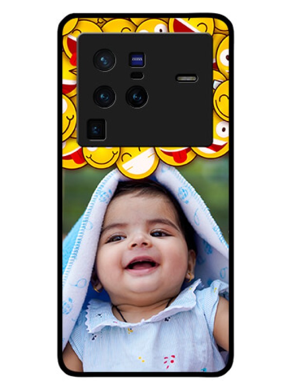 Custom Vivo X80 Pro 5G Custom Glass Mobile Case - with Smiley Emoji Design