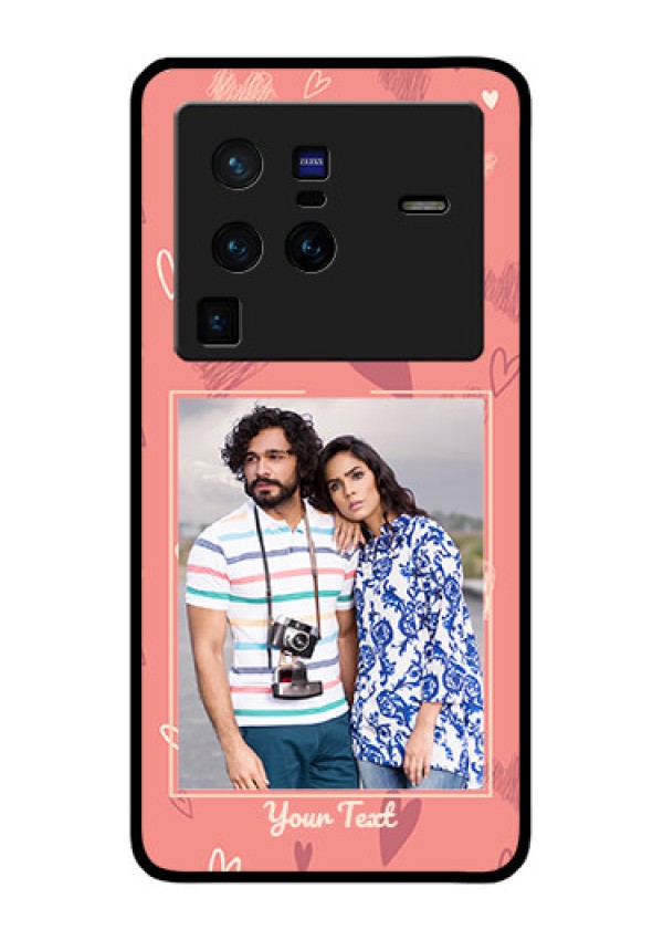 Vivo X80 Pro 5G Custom Glass Phone Case - Love doodle art Design