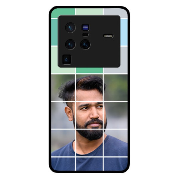 Vivo X80 Pro 5G Photo Printing on Glass Case - with white box pattern