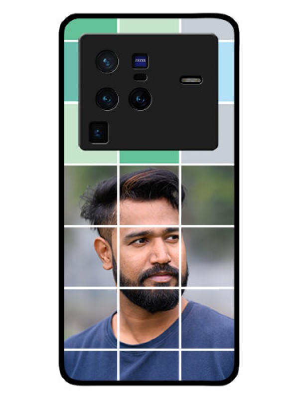 Custom Vivo X80 Pro 5G Photo Printing on Glass Case - with white box pattern