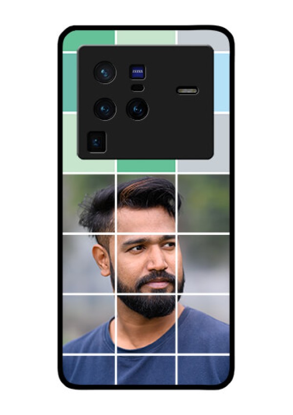Vivo X80 Pro 5G Photo Printing on Glass Case - with white box pattern