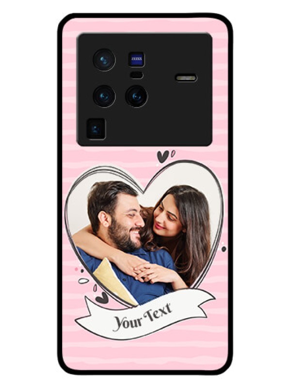 Custom Vivo X80 Pro 5G Custom Glass Phone Case - Vintage Heart Design