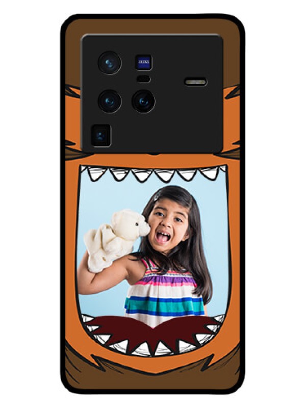 Custom Vivo X80 Pro 5G Photo Printing on Glass Case - Owl Monster Back Case Design