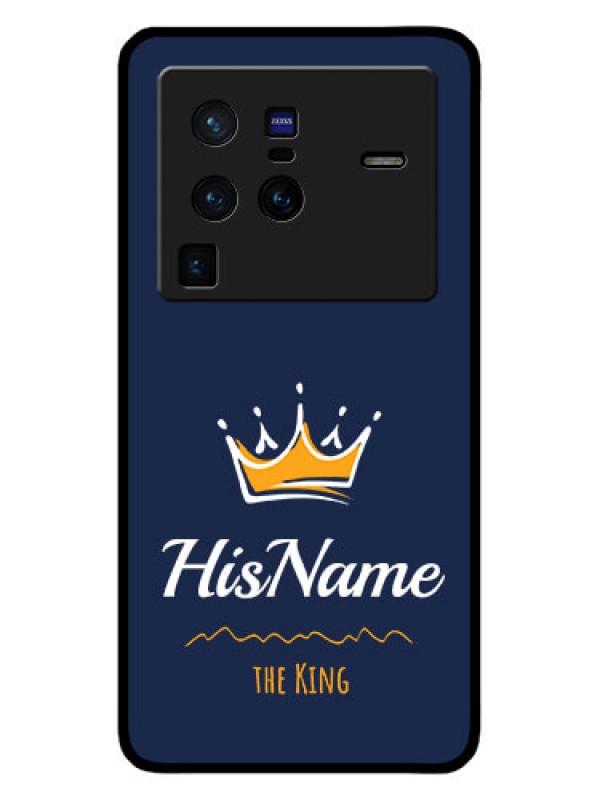 Custom Vivo X80 Pro 5G Glass Phone Case King with Name