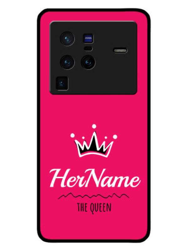 Custom Vivo X80 Pro 5G Glass Phone Case Queen with Name