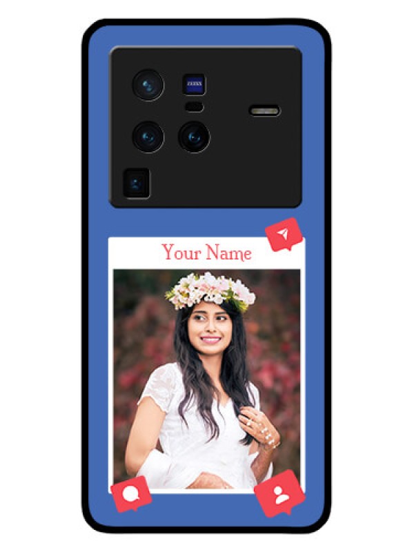 Custom Vivo X80 Pro 5G Custom Glass Phone Case - Like Share And Comment Design