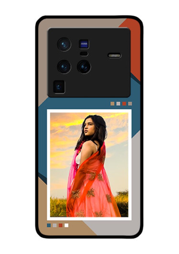 Vivo X80 Pro 5G Personalized Glass Phone Case - Retro color pallet Design